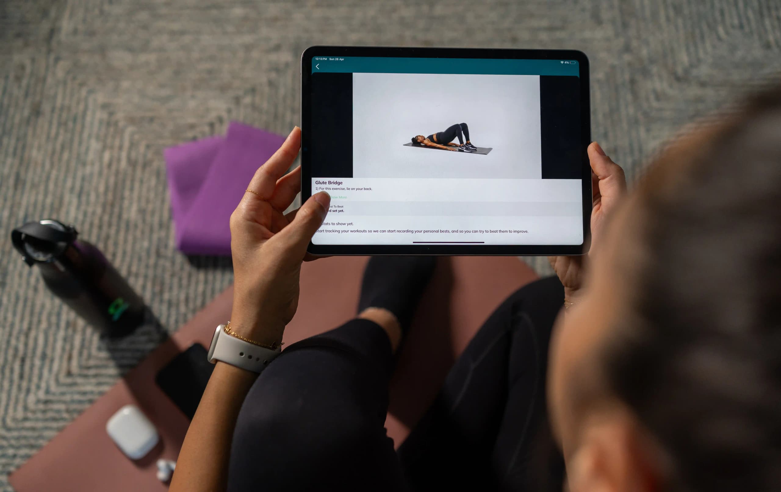 everybody client following personalized fitness coaching program at home in Dubai