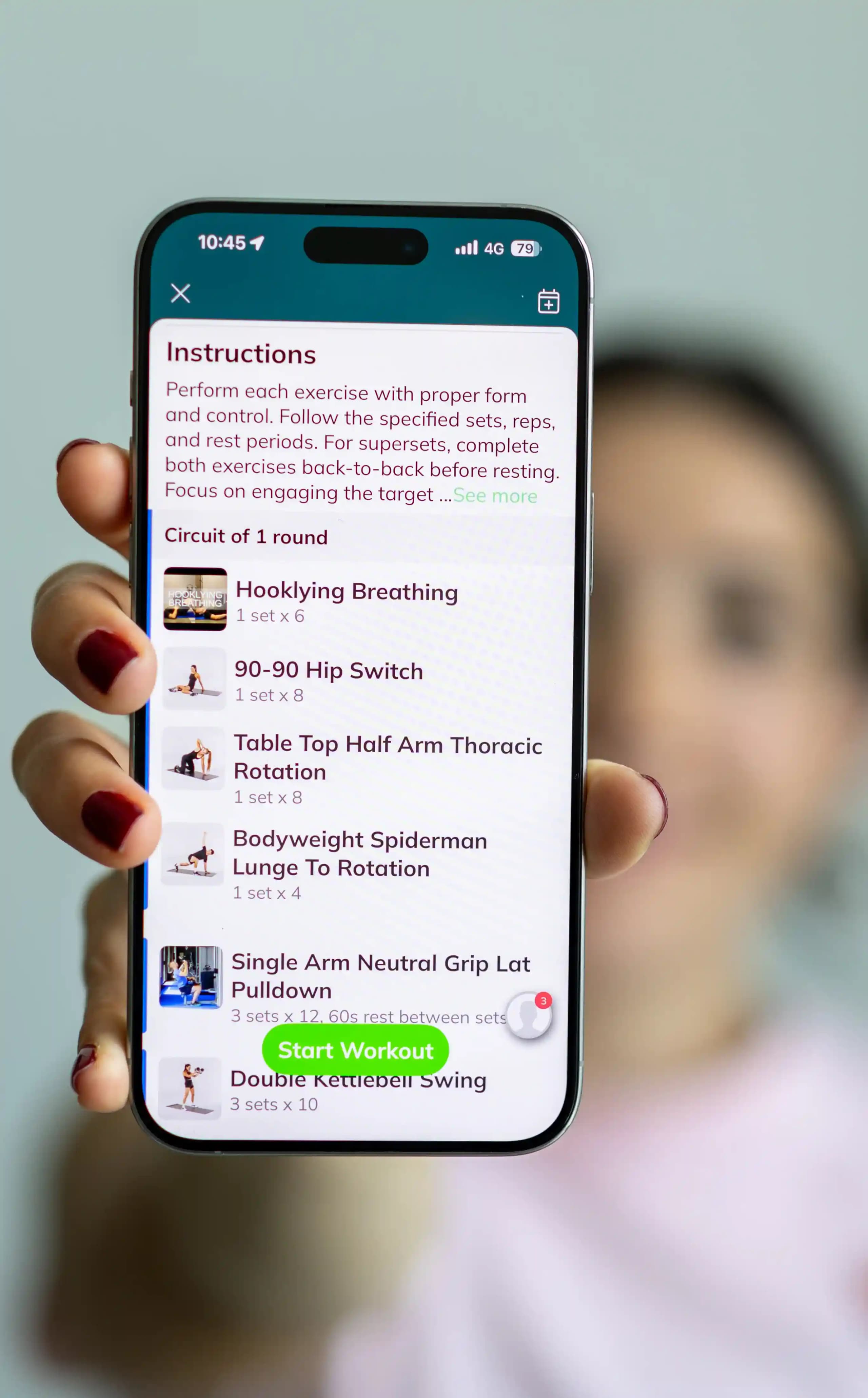 everybody fitness app showing personalized workout plan for online coaching clients